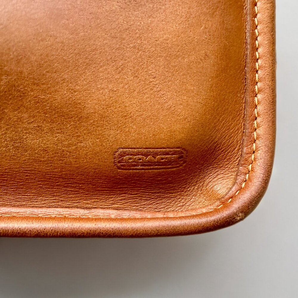Coach Vintage British Tan Leather Chunky Case Cosmetic Pouch - Picture 5 of 8